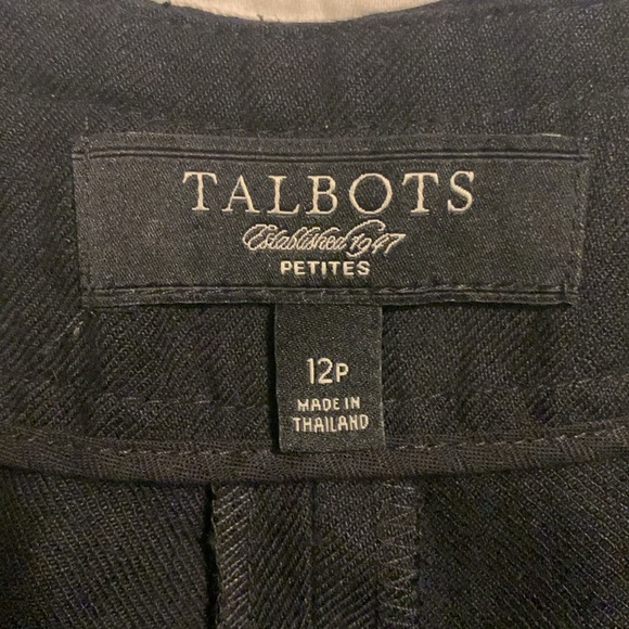 Talbots Women’s Petite Signature Medium Wide Leg Linen Pants Black 12 - Picture 7 of 11
